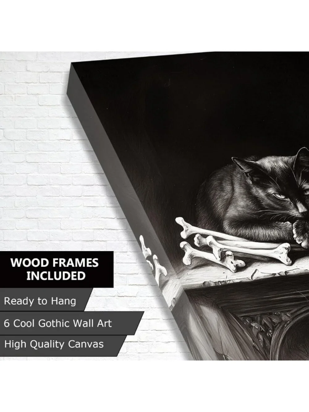 Framed Dark Academia Wall Art Set of 6 - Gothic Aesthetic Decor for Bedroom